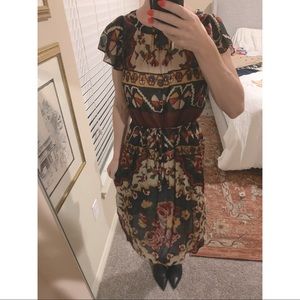 Anthropologie Persian Rug Pattern Dress